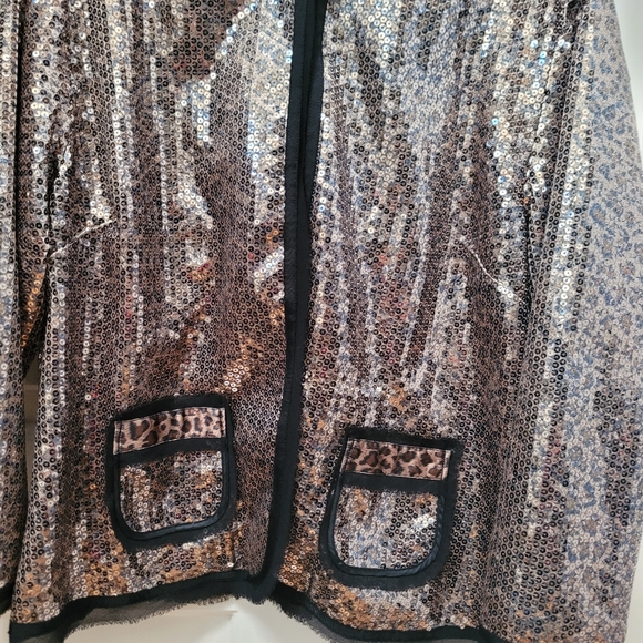 Chico's Sequined Open Blazer-Size 3 - Picture 3 of 7